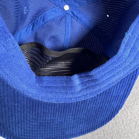 Aviator Nation Hat Cap Snap Back Blue Corduroy Mountain Patch Retro Stripe Mens - Picture 10 of 12